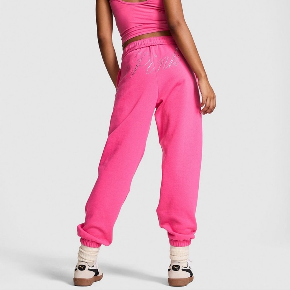 Pink by VS Ivy Fleece Sweatpants XL Bling